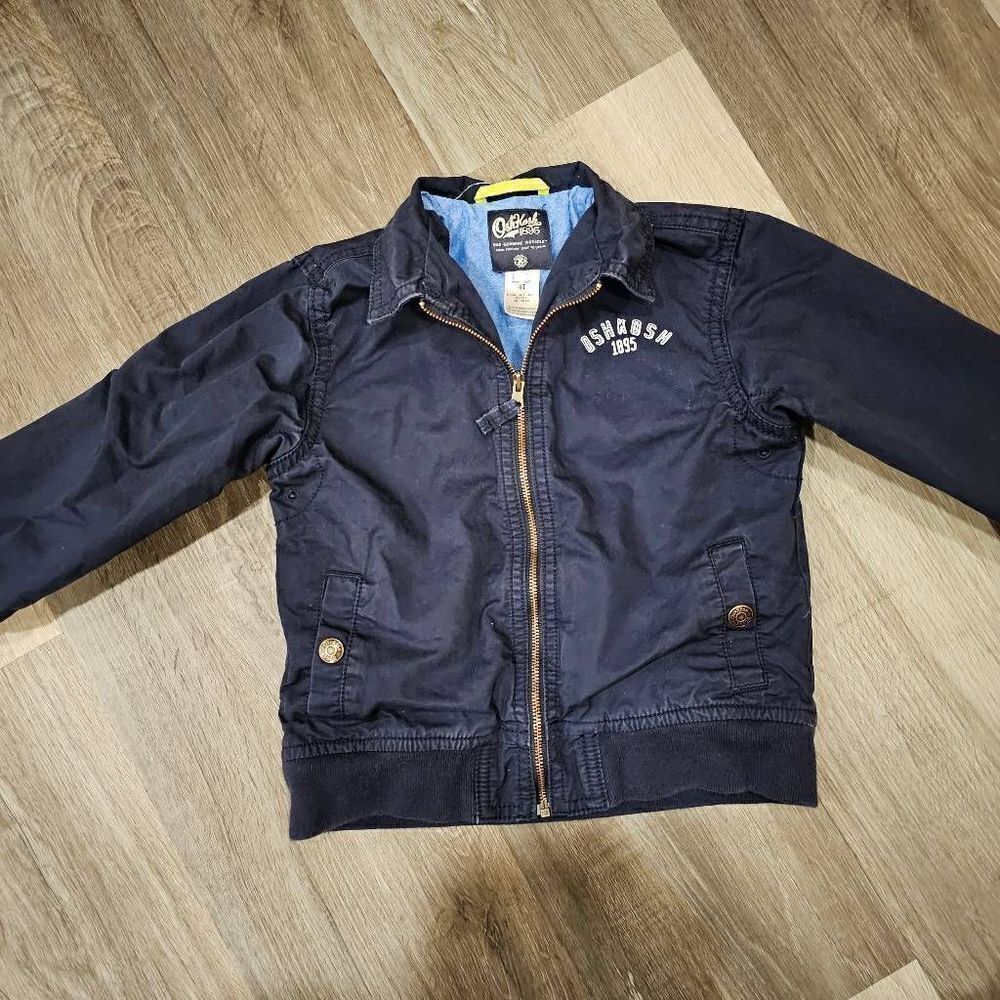 Oshkosh Boys Varsity Coat Navy Blue Cotton 4T